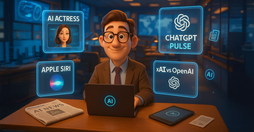 AI News Roundup - Aktorka AI w Hollywood, Apple Siri z ChatGPT, i workslop za 9 milionów dolarów